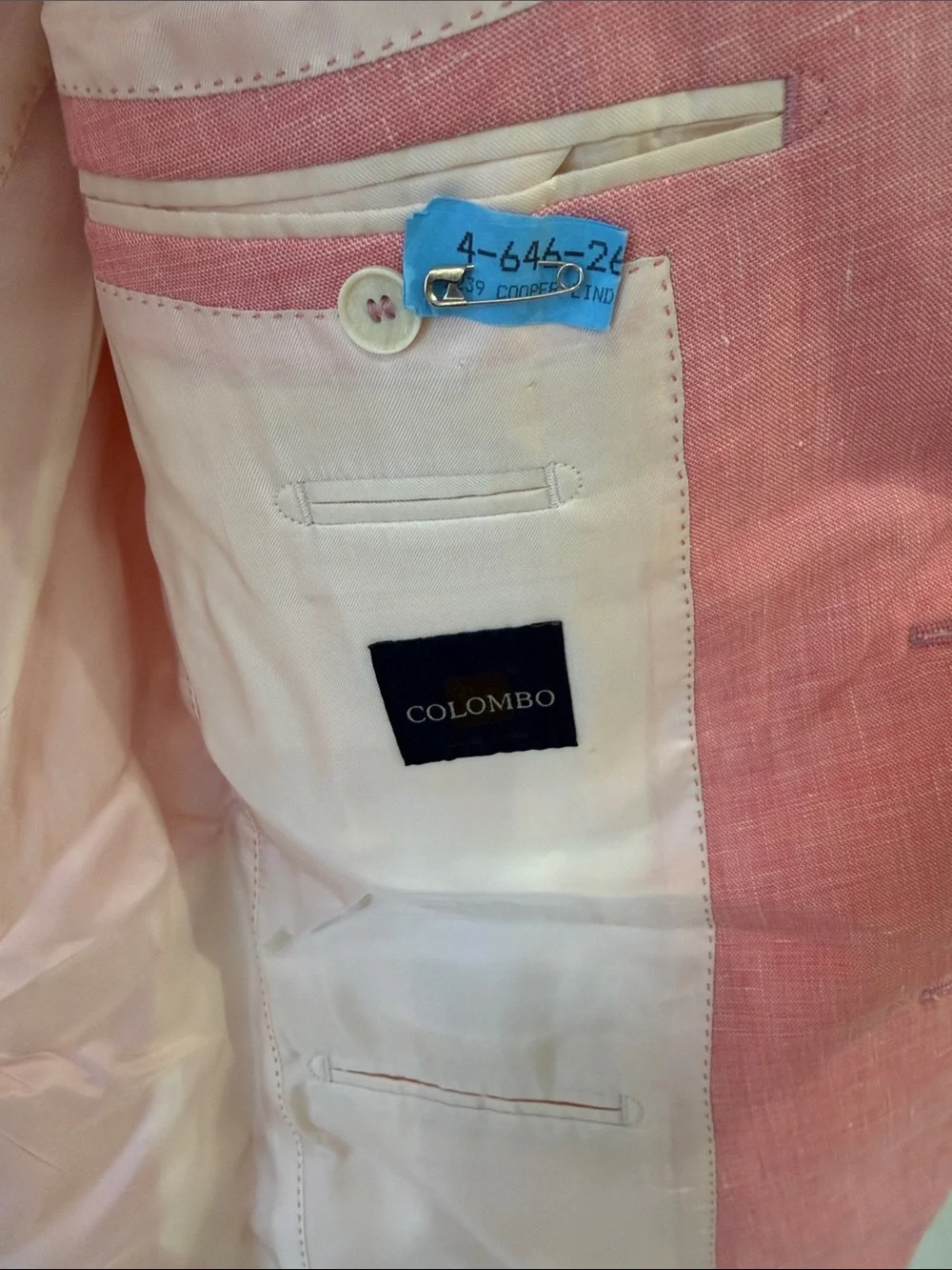 Men's Pink Linen-Blend Blazer